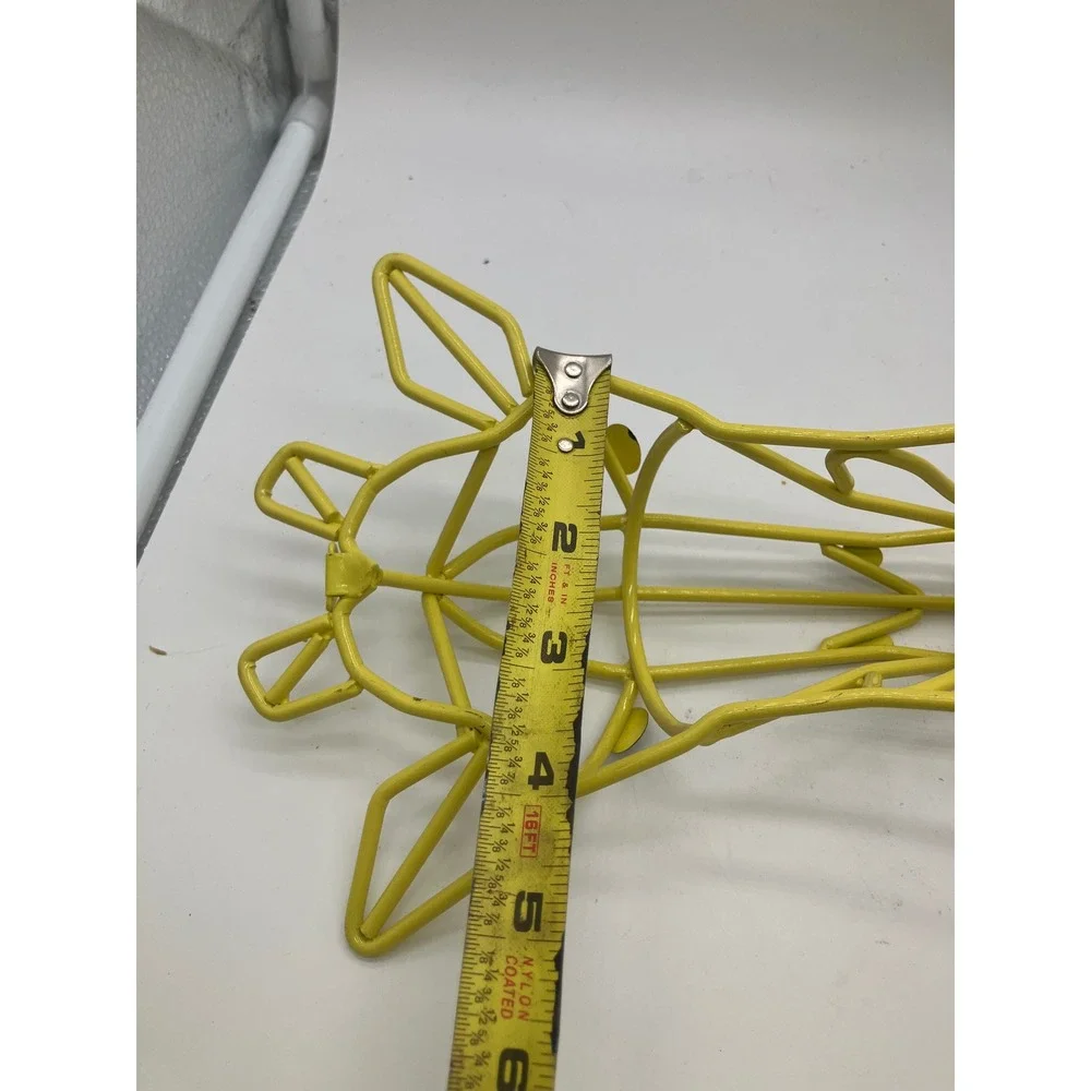 Set of 3 Yellow Metal Giraffe Wall Hooks Geometric Safari Nursery Decor 13.5in